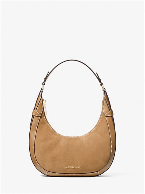 Preston Small Suede Crescent Shoulder Bag.